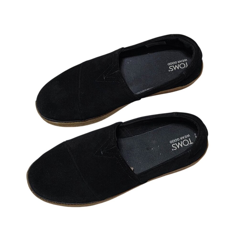 TOMS Women's Black Suede Slip-On Shoes With Gum Sole (SKU#3096) - Picture 12 of 12